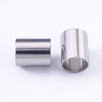 304 Stainless Steel Beads, Large Hole Beads, Column, Stainless Steel Color, 10x8mm, Hole: 7.2mm
