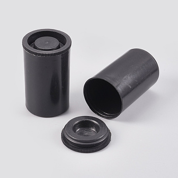 Plastic Bead Containers, Column, Black, 3.35x5.4cm, Capacity: 45ml(1.52 fl. oz)