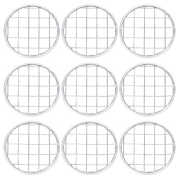 24Pcs 304 Stainless Steel Mesh Lids for Water Planting Glass Vase, Flower Frog Lids, Mason Jar Lid, Hollow-out, Stainless Steel Color, 68x1.5mm