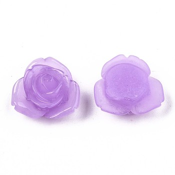 Resin Cabochons, Flower, Dark Orchid, 15x7mm