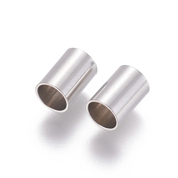 304 Stainless Steel Tube Beads, Stainless Steel Color, 8.5x6mm, Hole: 5mm