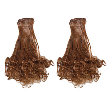 PP Doll Wig Long Curly Hair, for DIY Girls BJD Makings Accessories, Camel, 1000x250~270x1mm