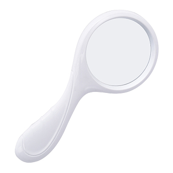 ABS Plastic Curved Handle Handheld Magnifier, with Glass Lenses, White, 22.8x10.2x2cm, Magnification: 5X