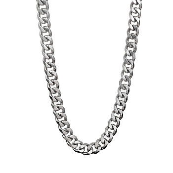 201 Stainless Steel Curb Chain Necklaces, Stainless Steel Color, 20.08 inch(51cm)