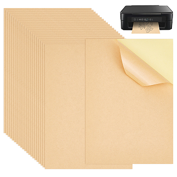 A5 Self-Adhesive Printable Sticker Kraft Paper, for Laser & Inkjet Printer, Rectangle, Navajo White, 210x148x0.2mm