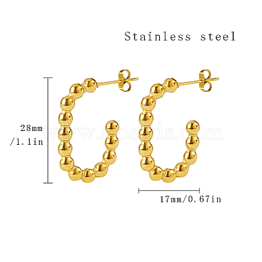 304 Stainless Steel Oval Stud Earrings(JR0497-1)-3