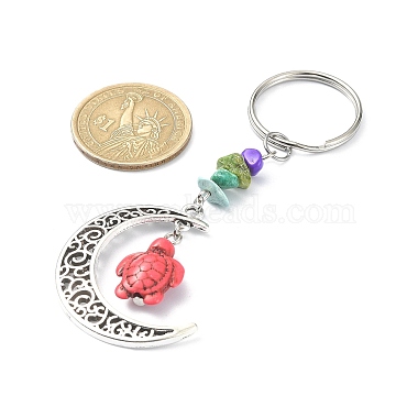 Dyed Synthetic Turquoise Turtle Keychain(KEYC-JKC00492)-5
