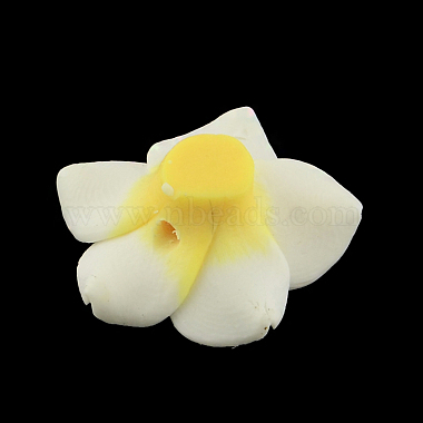 Handmade Polymer Clay 3D Flower Plumeria Beads(X-CLAY-Q192-20mm-14)-2