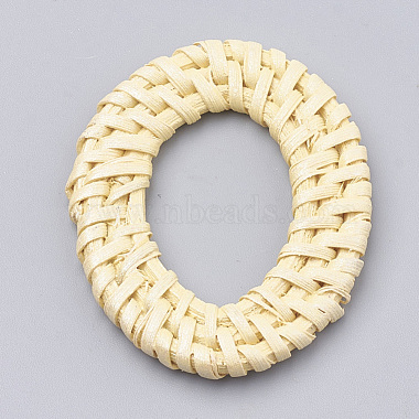 Handmade Spray Painted Reed Cane/Rattan Woven Linking Rings(WOVE-N007-04F)-3