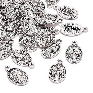 Antique Silver Oval Alloy Charms