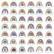 42Pcs Number Theme Self-Adhesive Paper Decorative Stickers, for Party, Decorative Presents Sealing, Rainbow, 90x100mm(DIY-WH0646-001)