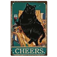 Vintage Metal Iron Tin Sign Poster, Wall Decor for Bars, Restaurants, Cafes Pubs, Vertical Rectangle, Cat Pattern, 300x200x0.5mm(AJEW-WH0157-648)