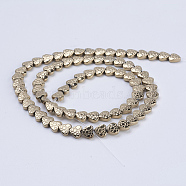 Electroplate Non-magnetic Synthetic Hematite Beads Strands, Heart, Antique Bronze Plated, 6x6x2mm, Hole: 1mm, about 75pcs/strand, 16.1 inch(41cm)(G-J380-6mm-A01)