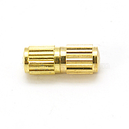 Brass Screw Clasps, Column, Light Gold, 10x4mm, Hole: 0.5mm(KK-E368-LG)