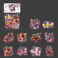 20Pcs 10 Styles Butterfly Waterproof PET Plastic Self-Adhesive Decorative Stickers, for Scrapbooking, Travel Diary Craft, Hot Pink, Packing: 140x80x4mm, 2pcs/style(PW-WG34298-04)