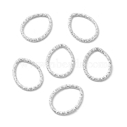 50Pcs Iron Linking Rings, Textured Open Rings, Platinum, Teardrop, 18x14x2mm, Inner Diameter: 11x15mm(IFIN-E017-02A-P)