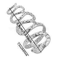 Non-Tarnish Stylish Vintage Stainless Steel Snake Wrap Cuff Ring for Women, Unique Fashion Jewelry, Stainless Steel Color(KK7356-1)