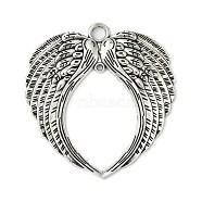 Tibetan Style Alloy Wing Large Pendants, Cadmium Free & Nickel Free & Lead Free, Antique Silver, 73x69x4mm, Hole: 2~6mm(X-TIBEP-S100-AS-NR)