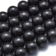 Natural Shungite Beads Strands, Round, 6~6.5mm, Hole: 0.6mm, about 61pcs/Strand, 15.35 inch(39cm)(G-M353-A04-6mm)