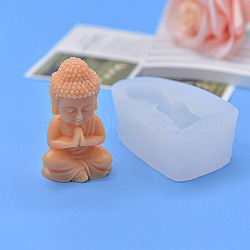 DIY Buddha Figurine Display Silicone Molds, Resin Casting Molds, for UV Resin, Epoxy Resin Craft Making, White, 75.5x48x25mm, Inner Diameter: 62x31x21mm(DIY-F135-01)