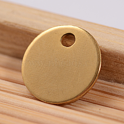 Ion Plating(IP) 304 Stainless Steel Stamping Blank Tag Flat Round Charms, Golden, 8x0.8mm, Hole: 1.2mm(X-STAS-L159-08G)