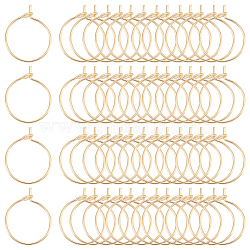 100Pcs 316 Surgical Stainless Steel Wine Glass Charms Rings, Hoop Earring Findings, DIY Material for Basketball Wives Hoop Earrings, Golden, 21 Gauge, 15x0.7mm(STAS-UN0045-57)