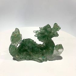 Natural Green Aventurine Dragon Display Decorations, Resin Figurine Home Decoration, for Home Feng Shui Ornament, 85x35x60mm(WG87302-02)