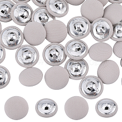 50Pcs 1-Hole Cloth Buttons, with Aluminium Findings, Flat Round Button, Beige, 19x9mm, Hole: 2x2.5mm(DIY-GF0008-50A)