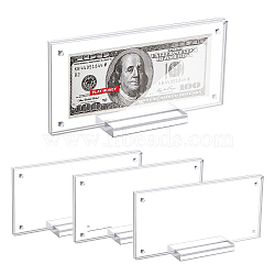 3 Sets Transparent Acrylic Currency Display Frames, Photo Album Frame Holder for Paper Currency Collection, with Magnetic Clasps, Rectangle, Clear, Finish Product: 18.5x4.1x9.6cm, about 3pcs/set(ODIS-CA0001-14)