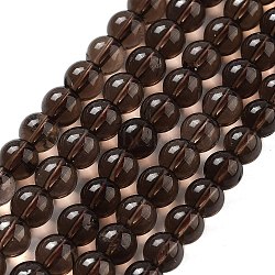 Natural Smoky Quartz Round Beads Strands, 6~6.8mm, Hole: 1mm, about 57~64pcs/strand, 37.5cm(G-E329-6mm-38A)