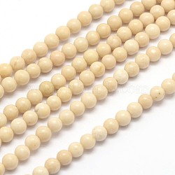 Natural Petrified Wood Round Beads Strands, 4mm, Hole: 0.5mm, about 97pcs/strand, 15.2 inch(X-G-P128-49-4mm)
