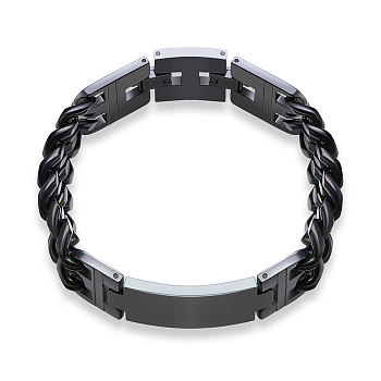 SHEGRACE Titanium Steel Chain Bracelet, with Watch Band Clasps, Gunmetal, 8-1/4 inch(21cm)