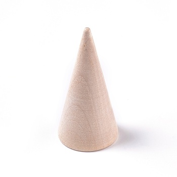 Wood Ring Displays, Cone, Antique White, 41x25mm