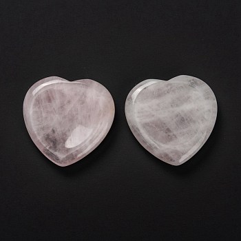 Natural Rose Quartz Massage, Heart, for Face to Lift, Decrease Puffiness and Tighten, 39~40x39.5~40x7~8mm