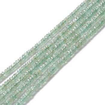 Grade AA Natural Green Kyanite Beads Strands, Faceted, Flat Round, 4mm, Hole: 0.6mm, about 171pcs/strand, 15.16 inch(38.5cm)