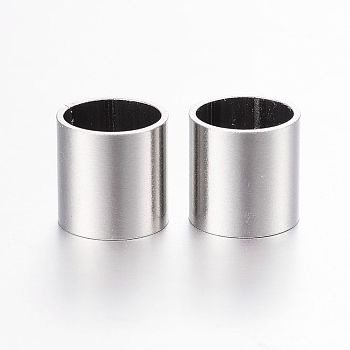 304 Stainless Steel Tube Beads, Stainless Steel Color, 8x8mm, Hole: 7mm