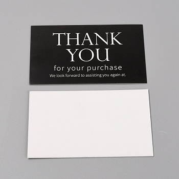 Thank You Theme Paper Card, Wedding Invitation Cards, Rectangle with Word, Word, 54x90x0.5mm, 30pcs/bag