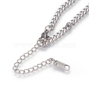 304 Stainless Steel Split Initial Pendant Necklaces(NJEW-L152-03N)-3