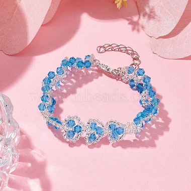 Heart Glass Seed Beaded Bracelets for Women(BJEW-JB10268)-2