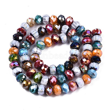 Faceted Handmade Millefiori Glass Beads Strands(LK-T001-09)-2