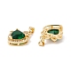 Brass Micro Pave Green Cubic Zirconia Pendants(KK-G415-35G)-3