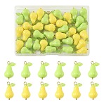 36Pcs 2 Colors Acrylic Gourd Pendants, with Brass Findings, Golden, Mixed Color, 24mm, Hole: 2mm, 18pcs/color(PALLOY-FS00068)