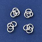 925 Sterling Silver Linking Rings, Triple Ring, Silver, 12mm, Jump Ring: 5x0.8mm, Inner Diameter: 3.4mm(STER-K188-04S)