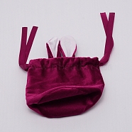 Velvet Jewelry Bags with Drawstring, Velvet Cloth Gift Pouches, Dark Red, 15x12.3x0.85cm(TP-CJC0001-02C)
