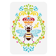 Plastic Drawing Painting Stencils Templates, for Painting on Scrapbook Fabric Tiles Floor Furniture Wood, Rectangle, Bees, 29.7x21cm(DIY-WH0396-553)