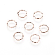 304 Stainless Steel Open Jump Rings, Rose Gold, 20 Gauge, 7x0.8mm, Inner Diameter: 5.5mm(STAS-O098-01RG-16)