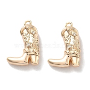 Brass Micro Pave Clear Cubic Zirconia Pendants, Shoes, Real 18K Gold Plated, 17.5x12.5x5.5mm, Hole: 1.2mm(KK-M102-25G)