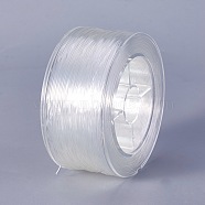 Round Elastic Crystal Thread, White, 0.8mm, about 70m/roll(X-EW-WH0006-02)