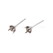 Non-Tarnish 316 Surgical Stainless Steel Stud Earring Setting, Fit for Rhinestone, Stainless Steel Color, Fit for 3.5mm Rhinestone, 13.5x4mm, Pin: 0.6mm(STAS-S117-023A)