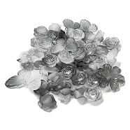 Transparent Acrylic Beads, Frosted, Mixed Shapes, Gray, 12~30.5x11.5~39.5x2.5~9mm, Hole: 1.6~2.7mm(OACR-H039-04C)
